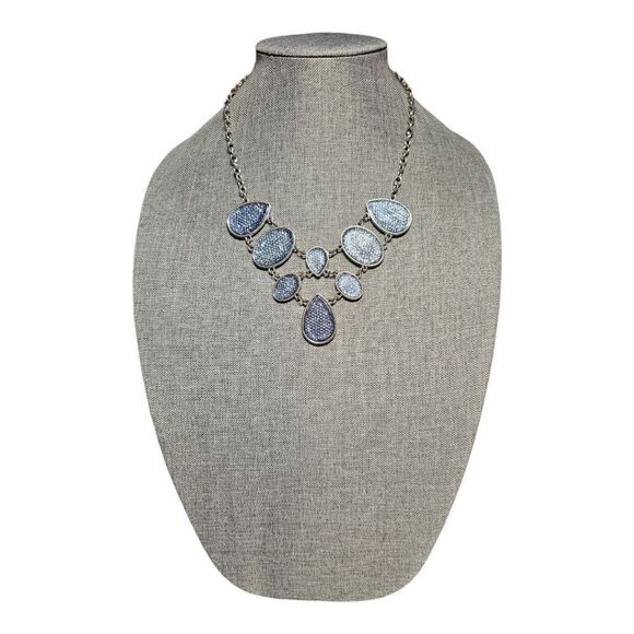 Starry Sapphire Mosaic Statement Necklace - Picture 6 of 12